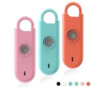Fauxomor Alarma Personal para Mujeres, Pack de 3 de 140 dB Llavero Autodefensa Personal con Luz Estroboscópica e Aviso de Batería Baja, Regalo para Niños y Personas Mayores(Azul+Rosa+Naranja)
