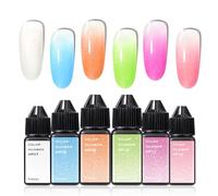 FAVAI 6 Colores Airbrush gel esmalte de uñas- Colección Perla (#P) 6 x 15 ml, Esmalte de uñas en Gel Aerógrafo, Sin Dilución, Manicura Francesa, Efecto Degradado