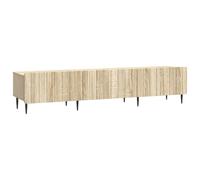 Favemtsl Armario para TV Sonoma, roble 147 x 34,5 x 32 cm, madera | Moderna mesa de televisión con 3 cajones con ruedas y capacidad de carga de 60 kg para salón, pasillo y dormitorio.