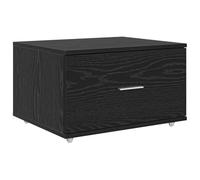 Favemtsl Cajonera con ruedas, aspecto de roble negro, 55 x 45 x 33,5 cm | Armario auxiliar compacto de madera para oficina en casa y estudio con 1 cajón y compartimento abierto.