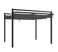 Favemtsl Cenador de aluminio para jardín, 3 x 3 m, con techo extensible, color antracita | Protección solar flexible para tu terraza: estructura de aluminio resistente con techo corredizo ajustable de poliéster.