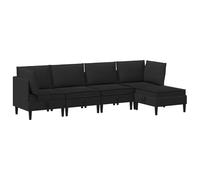 Favemtsl Juego de sofá de 5 piezas modular esquinero con taburete, color | Juego de sofá flexible de 5 plazas con cómodo acolchado y patas marrones para salón y salón modernos