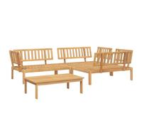 Favemtsl Palets Gartenlounge aus Akazienholz 4-TLG mit Tisch 100 x 60 cm Modulares Sofa Set für Terrasse Balkon Garten Outdoor Möbel robuste Design platzsparend