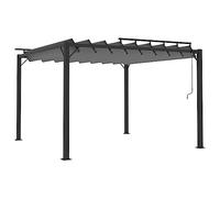 Favemtsl Pérgola con techo de láminas, 3 x 3 m, aluminio, color antracita | Elegante carpa para patio, piscina y jardín con techo de listones ajustable y marco de aluminio resistente.