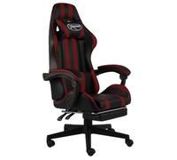 Favemtsl Silla de gaming con reposapiés ergonómica silla de oficina de piel | Cómoda silla ejecutiva para oficina en casa y habitación juvenil con soporte lumbar ajustable, reposapiés plegable y