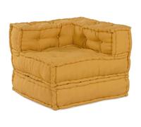 Favemtsl Sofá modular amarillo 70 x 70 x 54 cm algodón sofá de suelo | Módulo de sillón de algodón flexible con relleno de espuma suave para sala de estar y porche.