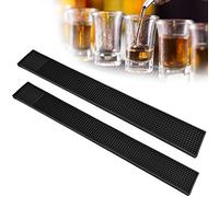 FAVENGO 2 Pcs Bar Mat Tapete Barra Bar Tapete para Vasos Alfombrilla Barra Bar Tapete Escurridor Vasos Bar Runner Negro Alfombrilla de Barra de Bar Cerveza Alfombrilla de Goma para Barra para Beibida