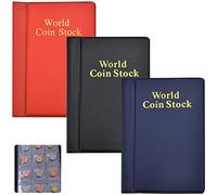 Favengo 3 Pcs Album Monedas Coleccion Libro para Coleccionar Monedas 360 Bolsillos Libros de Monedas Fundas Numismatica Monedas Hojas para Monedas Funda Estuche Cuero para Monedas Euros Centavos