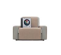 FAVERTI® Cubre Sillón 1 Plaza o sillón Relax de 55 cm | Modelo DAIMUS | Protector súper Fresco y Resistente para Mascotas, Hecho en españa con Material Reciclado | Protector sillón Beige