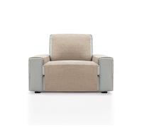 FAVERTI® Cubre Sillón 1 Plaza o sillón Relax de 55 cm | Modelo PEGO | Beige | Chenilla Tacto Extra Suave, Protector sillón de Calidad Hecho en España con Material Reciclado