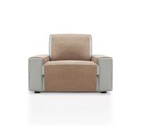 FAVERTI® Cubre Sillón 1 Plaza o sillón Relax de 55 cm | Modelo PEGO | Lino | Chenilla Tacto Extra Suave, Protector sillón de Calidad Hecho en España con Material Reciclado