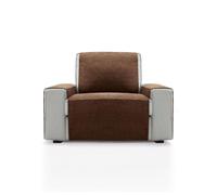 FAVERTI® Cubre Sillón 1 Plaza o sillón Relax de 55 cm | Modelo PEGO | Marrón | Chenilla Tacto Extra Suave, Protector sillón de Calidad Hecho en España con Material Reciclado