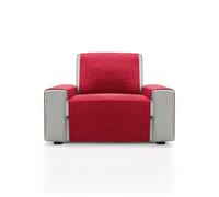 FAVERTI® Cubre Sillón 1 Plaza o sillón Relax de 55 cm | Modelo PEGO | Rojo | Chenilla Tacto Extra Suave, Protector sillón de Calidad Hecho en España con Material Reciclado