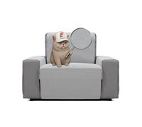 FAVERTI Cubre Sillón 1 Plaza o sillón Relax de 55 cm | Modelo Sax | Protector súper Fresco y Resistente para Mascotas, Hecho en españa con Material Reciclado | Protector sillón Gris Claro
