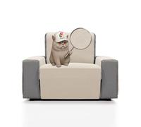 FAVERTI Cubre Sillón 1 Plaza o sillón Relax de 55 cm | Modelo Sax | Protector súper Fresco y Resistente para Mascotas, Hecho en españa con Material Reciclado | Protector sillón Natural
