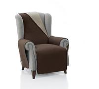 FAVERTI® Cubre Sillón Acolchado 1 Plaza - 55 cm (Asiento) | Modelo REQUENA | Marrón-Beige Reversible | Protector Compatible con Sillones Relax y Orejero | Loneta Lavable | Fabricado en España