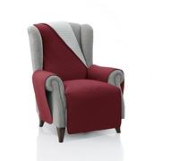 FAVERTI® Cubre Sillón Acolchado 1 Plaza - 55 cm (Asiento) | Modelo REQUENA | Rojo - Gris Claro Reversible | Protector Compatible con Sillones Relax y Orejero | Loneta Lavable | Fabricado en España