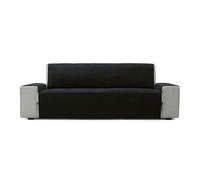 FAVERTI® Cubre Sofá 3 Plazas de 160 cm | Modelo PEGO | Negro | Chenilla Tacto Extra Suave, Protector sofá de Calidad Hecho en España con Material Reciclado