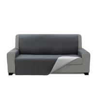 FAVERTI® Cubre Sofá Acolchado 2 Plazas - 120 cm (Asiento) | Modelo REQUENA | Gris OSC - Gris Claro Reversible | Protector Compatible con Sofás Relax y Orejero | Loneta Lavable | Fabricado en España