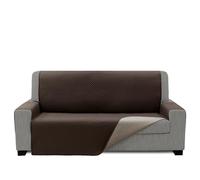 FAVERTI® Cubre Sofá Acolchado 4 Plazas - 200 cm (Asiento) | Modelo REQUENA | Marrón-Beige Reversible | Protector Compatible con Sofás Relax y Orejero | Loneta Lavable | Fabricado en España