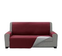FAVERTI® Cubre Sofá Acolchado 4 Plazas - 200 cm (Asiento) | Modelo REQUENA | Rojo - Gris Claro Reversible | Protector Compatible con Sofás Relax y Orejero | Loneta Lavable | Fabricado en España