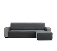 FAVERTI® Cubre Sofá Chaise Longue Acolchado 240 cm (Asiento) | Modelo REQUENA | Gris Oscuro | Protector Compatible Izquierdo/Derecho | Loneta fácil Lavado, Duradera y Resistente | Fabricado en España