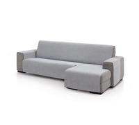 FAVERTI® Cubre Sofá Chaise Longue Brazo Derecho 240 (Visto de Frente) | Modelo PEGO | Gris Claro | Chenilla Tacto Extra Suave, Protector Chaise de Calidad Hecho en España con Material Reciclado