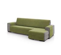 FAVERTI® Cubre Sofá Chaise Longue Brazo Derecho 240 (Visto de Frente) | Modelo PEGO | Verde | Chenilla Tacto Extra Suave, Protector Chaise de Calidad Hecho en España con Material Reciclado