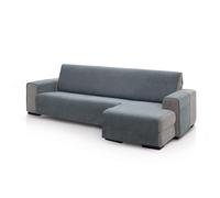 FAVERTI® Cubre Sofá Chaise Longue Brazo Derecho 240 (Visto de Frente) | Modelo PEGO | Gris Oscuro | Chenilla Tacto Extra Suave, Protector Chaise de Calidad Hecho en España con Material Reciclado