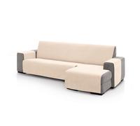 FAVERTI® Cubre Sofá Chaise Longue Brazo Derecho 240 (Visto de Frente) | Modelo PEGO | Natural | Chenilla Tacto Extra Suave, Protector Chaise de Calidad Hecho en España con Material Reciclado