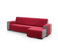 FAVERTI® Cubre Sofá Chaise Longue Brazo Derecho 240 (Visto de Frente) | Modelo PEGO | Rojo | Chenilla Tacto Extra Suave, Protector Chaise de Calidad Hecho en España con Material Reciclado
