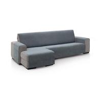 FAVERTI® Cubre Sofá Chaise Longue Brazo Izquierdo 240 (Visto de Frente) | Modelo PEGO | Gris Oscuro | Chenilla Tacto Extra Suave, Protector Chaise de Calidad Hecho en España con Material Reciclado