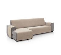 FAVERTI® Cubre Sofá Chaise Longue Brazo Izquierdo 280 (Visto de Frente) | Modelo PEGO | Beige | Chenilla Tacto Extra Suave, Protector Chaise de Calidad Hecho en España con Material Reciclado