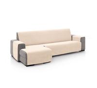 FAVERTI® Cubre Sofá Chaise Longue Brazo Derecho 240 (Visto de Frente) | Modelo PEGO | Natural | Chenilla Tacto Extra Suave, Protector Chaise de Calidad Hecho en España con Material Reciclado