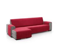 FAVERTI® Cubre Sofá Chaise Longue Brazo Derecho 240 (Visto de Frente) | Modelo PEGO | Rojo | Chenilla Tacto Extra Suave, Protector Chaise de Calidad Hecho en España con Material Reciclado