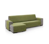 FAVERTI® Cubre Sofá Chaise Longue Brazo Derecho 240 (Visto de Frente) | Modelo PEGO | Verde | Chenilla Tacto Extra Suave, Protector Chaise de Calidad Hecho en España con Material Reciclado