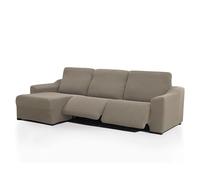 FAVERTI® Funda Chaise Longue Super Elástica Brazo Corto Izquierdo (Visto de Frente) Dos Pies | Modelo NOVELE | Lino | Protector de Calidad de Tejido Jacquard Tacto algodón