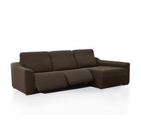 FAVERTI® Funda Chaise Longue Super Elástica Brazo Largo Derecho (Visto de Frente) Dos Pies | Modelo NOVELE | Ante | Protector de Calidad de Tejido Jacquard Tacto algodón