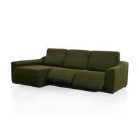 FAVERTI® Funda Chaise Longue Super Elástica Brazo Largo Izquierdo (Visto de Frente) Dos Pies | Modelo NOVELE | Cesped | Protector de Calidad de Tejido Jacquard Tacto algodón