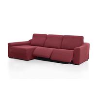 FAVERTI® Funda Chaise Longue Super Elástica Brazo Largo Izquierdo (Visto de Frente) Dos Pies | Modelo NOVELE | Fucsia Oscuro | Protector de Calidad de Tejido Jacquard Tacto algodón