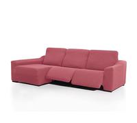 FAVERTI® Funda Chaise Longue Super Elástica Brazo Largo Izquierdo (Visto de Frente) Dos Pies | Modelo NOVELE | Fucsia Claro | Protector de Calidad de Tejido Jacquard Tacto algodón