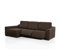 FAVERTI® Funda Chaise Longue Super Elástica Brazo Largo Izquierdo (Visto de Frente) Dos Pies | Modelo NOVELE | Ante | Protector de Calidad de Tejido Jacquard Tacto algodón