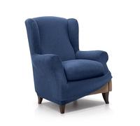 FAVERTI® Funda de Sillón Orejero Elástica de 70 a 100cm | Modelo Reale | Azul | Funda Ajustable Sillón Orejero Universal | Protector de Calidad de Tejido Jacquard Tacto algodón