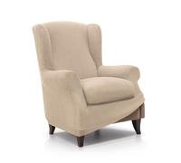 FAVERTI® Funda de Sillón Orejero Elástica de 70 a 100cm | Modelo Reale | Beige | Funda Ajustable Sillón Orejero Universal | Protector de Calidad de Tejido Jacquard Tacto algodón