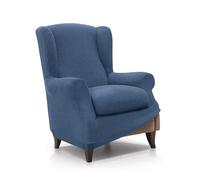 FAVERTI® Funda de Sillón Orejero Elástica de 70 a 100cm | Modelo Reale | Celeste | Funda Ajustable Sillón Orejero Universal | Protector de Calidad de Tejido Jacquard Tacto algodón