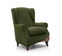 FAVERTI® Funda de Sillón Orejero Elástica de 70 a 100cm | Modelo Reale | Césped | Funda Ajustable Sillón Orejero Universal | Protector de Calidad de Tejido Jacquard Tacto algodón