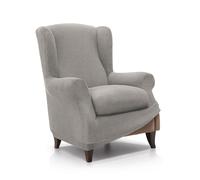 FAVERTI® Funda de Sillón Orejero Elástica de 70 a 100cm | Modelo Reale | Gris Claro | Funda Ajustable Sillón Orejero Universal | Protector de Calidad de Tejido Jacquard Tacto algodón