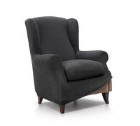FAVERTI® Funda de Sillón Orejero Elástica de 70 a 100cm | Modelo Reale | Gris | Funda Ajustable Sillón Orejero Universal | Protector de Calidad de Tejido Jacquard Tacto algodón