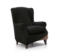 FAVERTI® Funda de Sillón Orejero Elástica de 70 a 100cm | Modelo Reale | Negro | Funda Ajustable Sillón Orejero Universal | Protector de Calidad de Tejido Jacquard Tacto algodón
