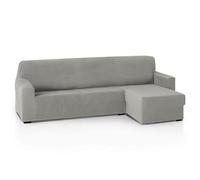 FAVERTI® Funda Elástica Chaise Longue Brazo Corto Derecho (Visto de Frente) | Modelo Reale | Gris Claro | Funda Sofá Chaise | Protector de Calidad de Tejido Jacquard Tacto algodón